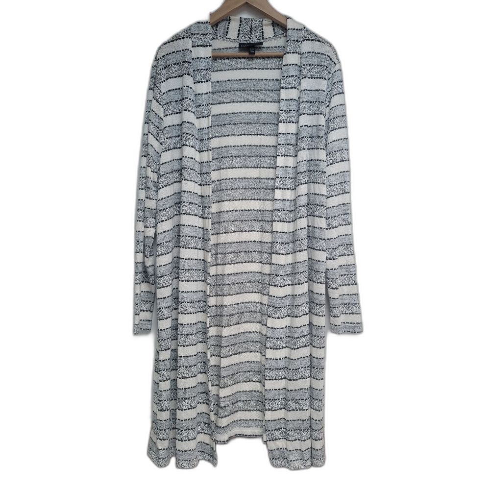 Lane Bryant | Striped Open Duster Cardigan Preppy Minimalist Lounge Casual 14 16